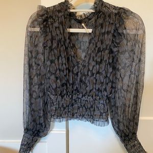 FP cheetah print mesh top